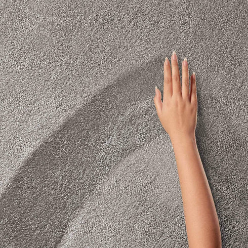 Kurzflor Teppich Designer | Flauschiger Flachflor fürs Wohnzimmer, Esszimmer, Schlafzimmer oder Kinderzimmer | Grau